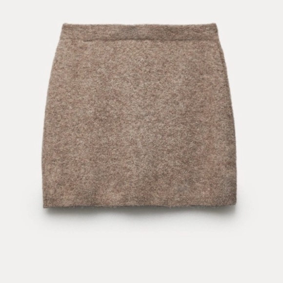 Zara Dresses & Skirts - NWT Zara Oatmeal Wool Knit Sweater Skirt S Scandi Neutral Capsule Bodycon
